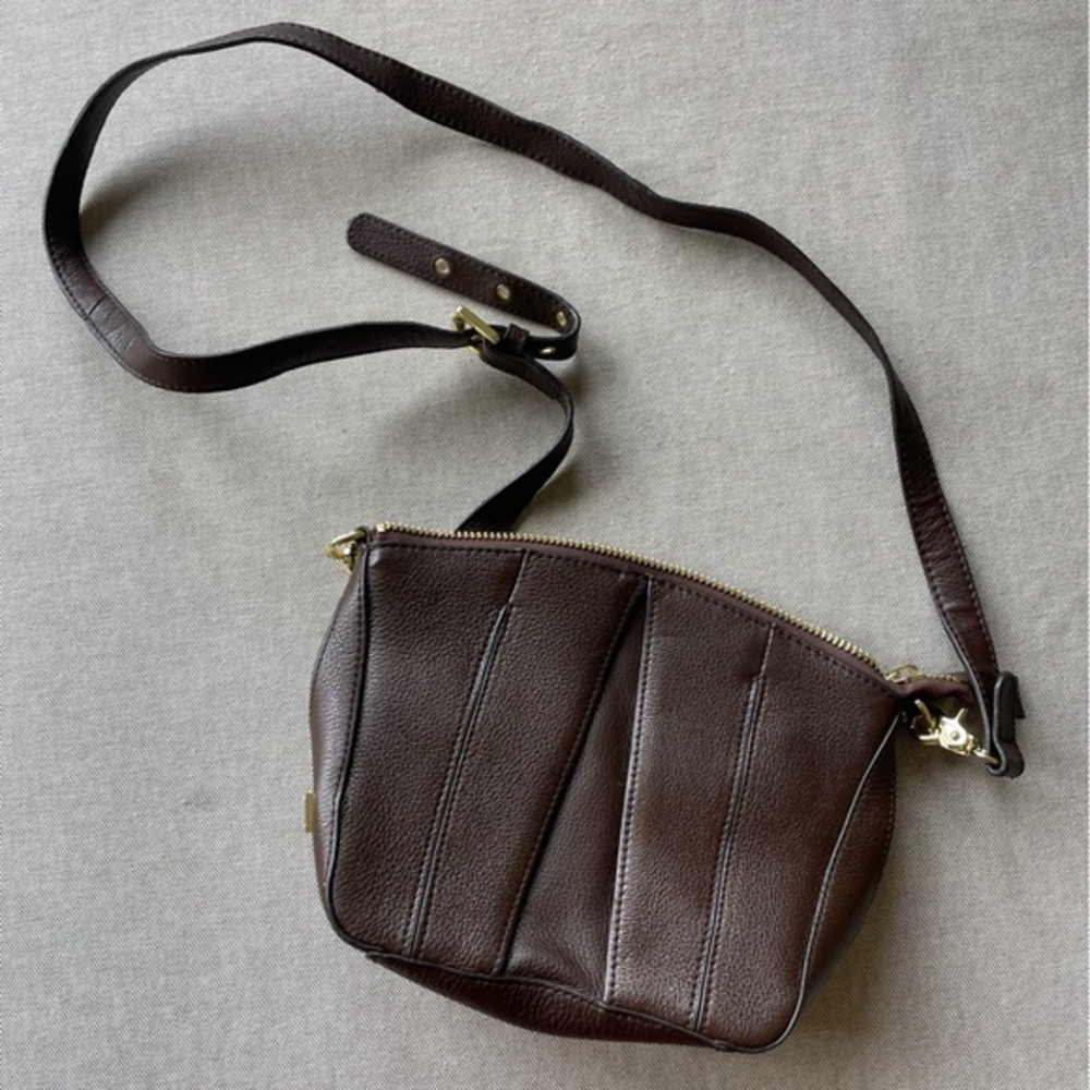 Steven By Steve Madden Dark‎ Brown Leather Crossbody Bag